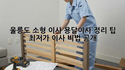 울릉도 소형 이사, 용달이사 정리 팁! 최저가 이사 비법 공개!